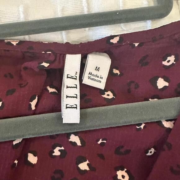 ELLE Cheetah Print Blouse Size Medium - Picture 7 of 9